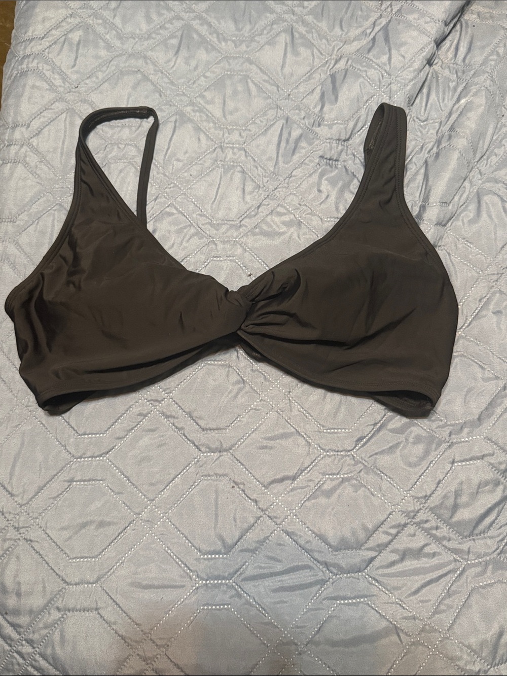 Women's Black Twist-Front Bikini Top
